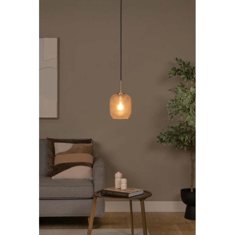 Lucide ALICENT Hanglamp Ø 18 cm E27 Mat Goud / Messing1xE27 Mat Goud / Messing Transparant - Afbeelding 6