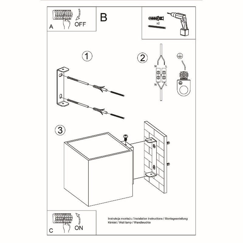 Sollux Wandlamp QUAD Beton 40W/G9 - Afbeelding 9