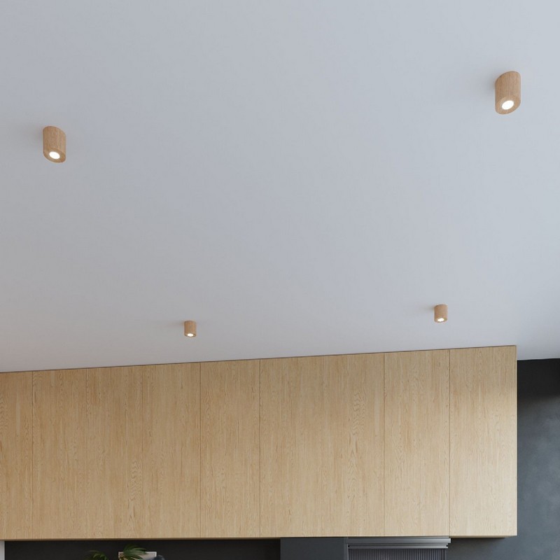 Sollux Plafondlamp ORBIS naturel Hout 40W/GU10 - Afbeelding 5