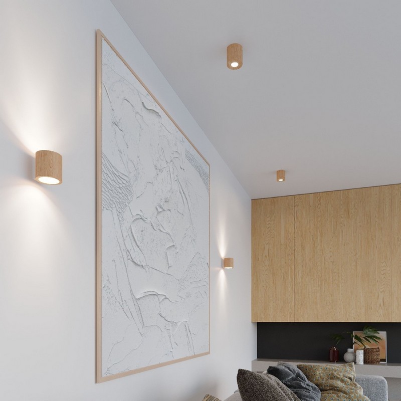 Sollux Plafondlamp ORBIS naturel Hout 40W/GU10 - Afbeelding 7