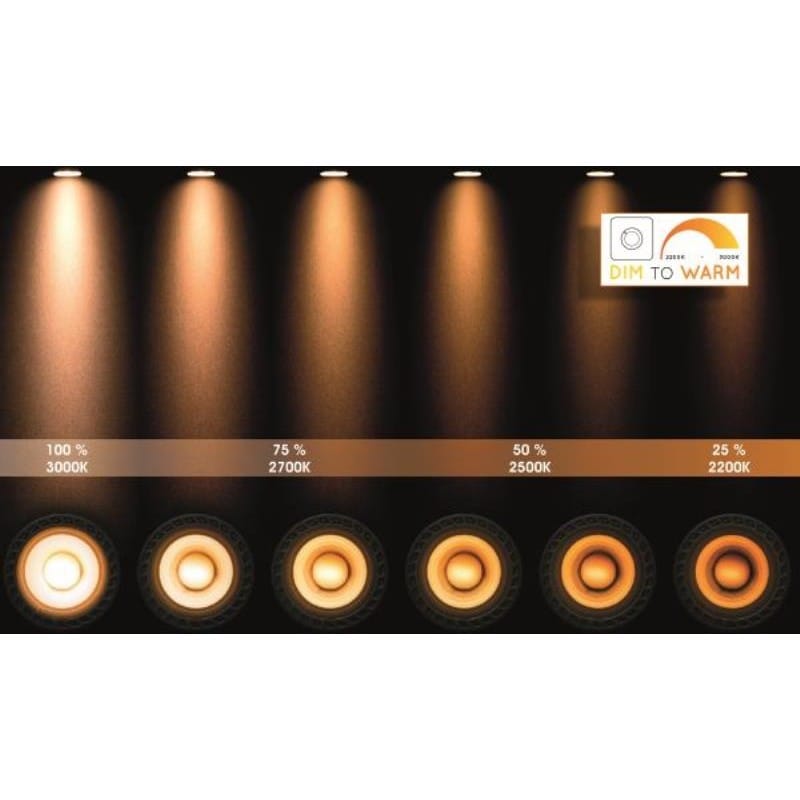 Lucide XIRAX Plafondspot LED Dim to warm GU10 3x5W 2200K/3000K Zwart - Afbeelding 6