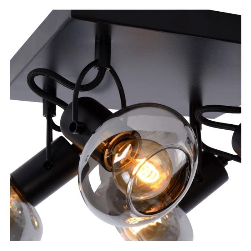 Lucide MADEE Plafondspot 4xE14 Zwart Fumé - Afbeelding 3