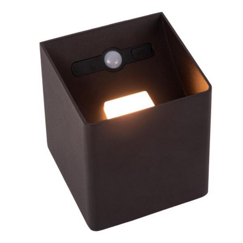 Lucide VERTIGO Oplaadbare Wandlamp Binnen/Buiten Accu/Batterij LED Dimb. 1x6W 2700K IP54 Bewegingssensor Magnetisch Zwart - Afbeelding 3