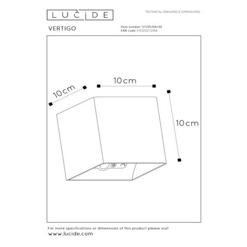 Lucide VERTIGO Oplaadbare Wandlamp Binnen/Buiten Accu/Batterij LED Dimb. 1x6W 2700K IP54 Bewegingssensor Magnetisch Zwart - Afbeelding 8