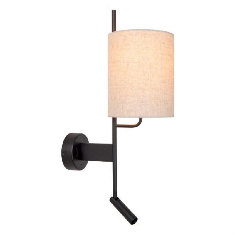 Lucide MAGIC Wandlamp 1xE27 Met USB oplaadpunt Zwart + compacte spot - Afbeelding 4