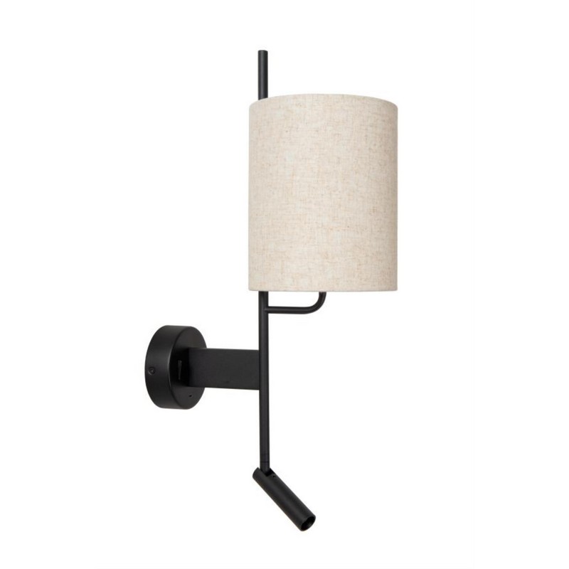 Lucide MAGIC Wandlamp 1xE27 Met USB oplaadpunt Zwart + compacte spot - Afbeelding 2