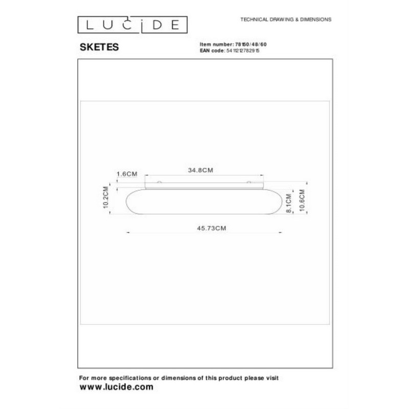 Lucide SKETES Plafonnière Ø 45,7 cm LED Dimb. CCT 1x24W 2700K/4000K Transparant - Afbeelding 3