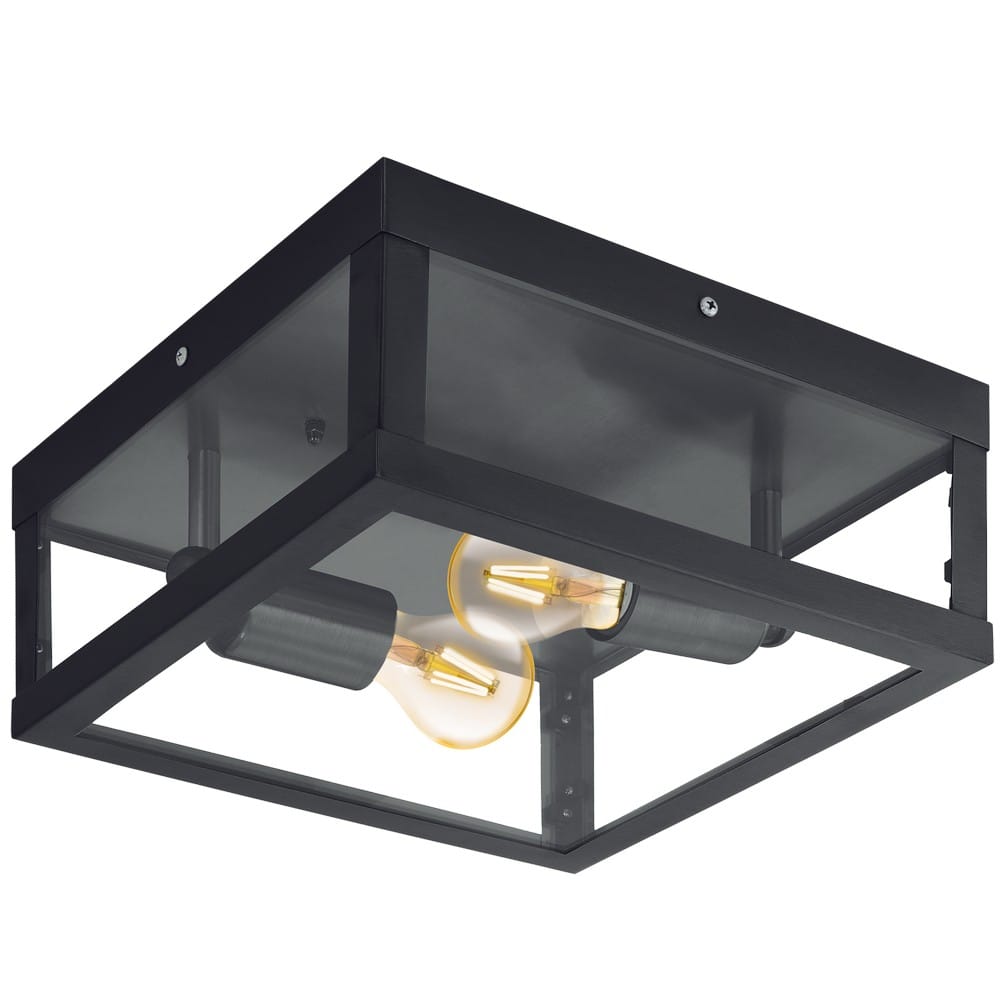 Eglo 94832 ALAMONTE 1 Plafondlamp zwart 2x60W/E27 - Afbeelding 2